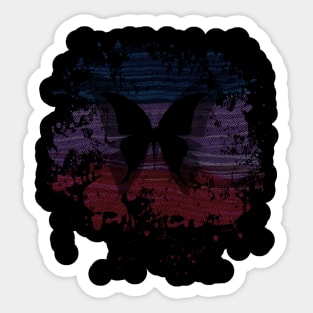 Butterfly Colorful, Retro Design, Punkstraster Sticker